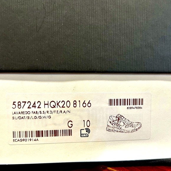 Gucci Ultrapace Metallic Leather, Suede, and fabric sneakers. - Picture 7 of 7